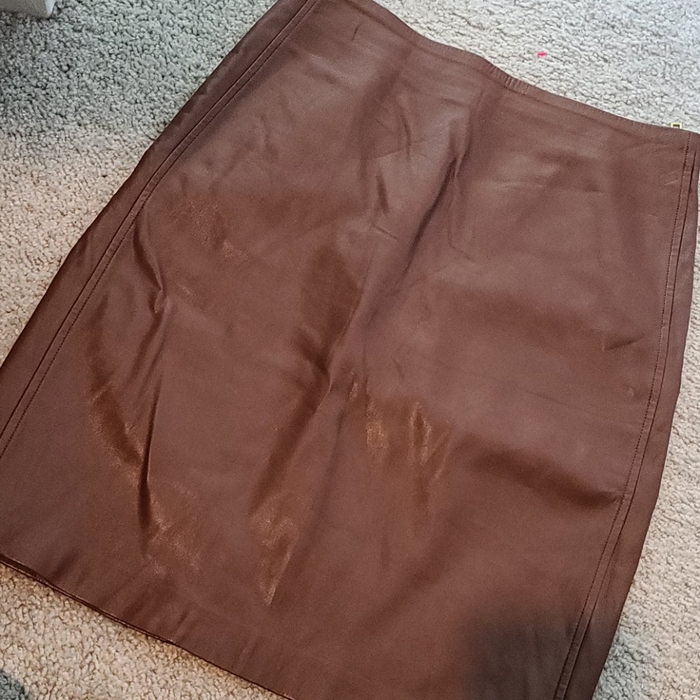 Leather  brown skirt p/s